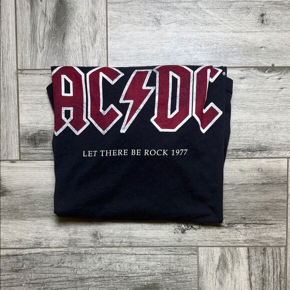 H&M Black AC/DC Tee Size L - Picture 1 of 9